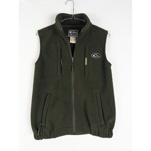 Drake Waterflow Systems Vest Womens 12 Green Full Zip Fleece Outdoor Utility